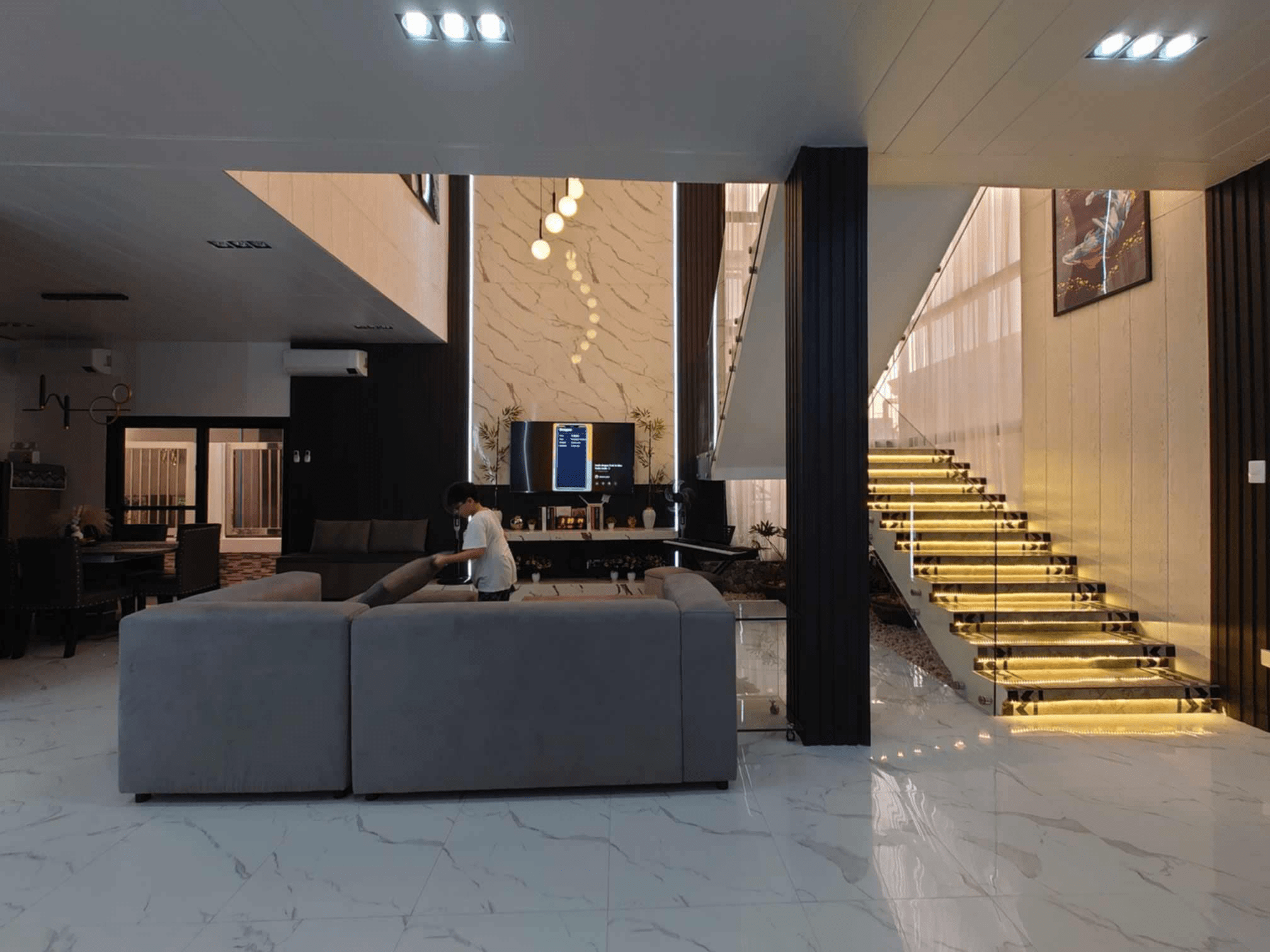 Contemporary House Living Room in Tabun Mabalacat