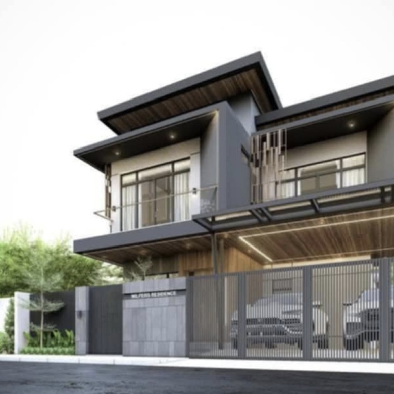 Contemporary House with 2 Carports