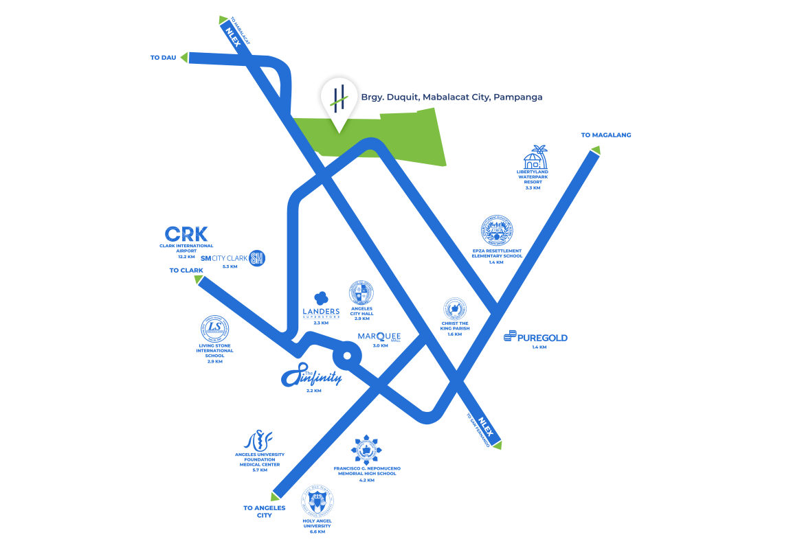 The Hauslands Clarkway Location Map